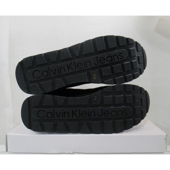 Women's Calvin Klein Jeans Cayle Logo Lace Up Sneakers Black Fabric Size 8.5 - Picture 8 of 8